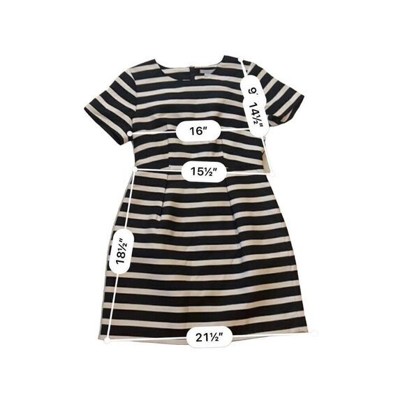 HM Striped Dress Black And Ivory Size 8 - Picture 4 of 5
